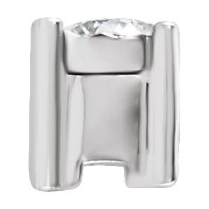 14K White 1.75 mm Round .02 CT Natural Diamond Basket Setting