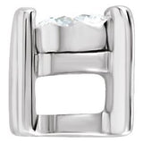 14K White 2.1 mm Round .04 CT Natural Diamond Basket Setting