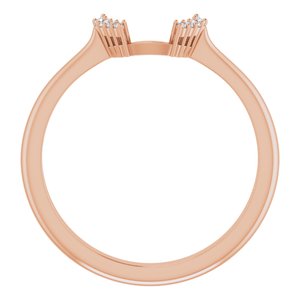 14K Rose .03 CTW Natural Diamond Matching Band