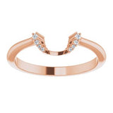 14K Rose .03 CTW Natural Diamond Matching Band