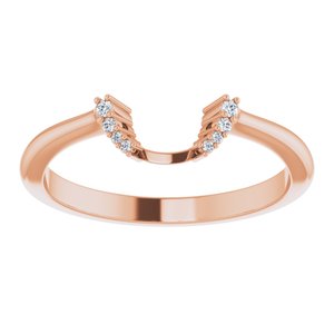 14K Rose .03 CTW Natural Diamond Matching Band