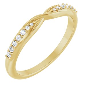 14K Yellow 1/10 CTW Natural Diamond Contour Band