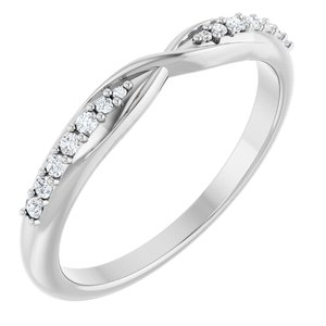 Platinum 1/10 CTW Natural Diamond Contour Band
