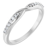 14K White 1/10 CTW Natural Diamond Contour Band