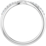 14K White 1/10 CTW Natural Diamond Contour Band