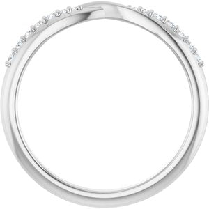 Platinum 1/10 CTW Natural Diamond Contour Band
