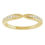 14K Yellow 1/10 CTW Natural Diamond Contour Band