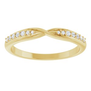14K Yellow 1/10 CTW Natural Diamond Contour Band