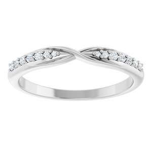 Platinum 1/10 CTW Natural Diamond Contour Band