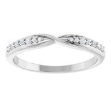 14K White 1/10 CTW Natural Diamond Contour Band