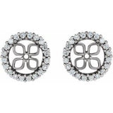 14K White 8.5 mm ID 1/2 CTW Natural Diamond Earring Jackets