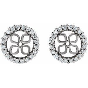 14K White 8.5 mm ID 1/2 CTW Natural Diamond Earring Jackets