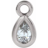 14K White .05 CT Natural Diamond Bezel-Set Dangle