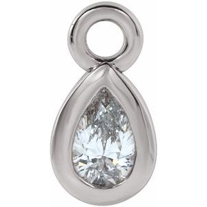 Platinum 1/10 CT Natural Diamond Bezel-Set Dangle