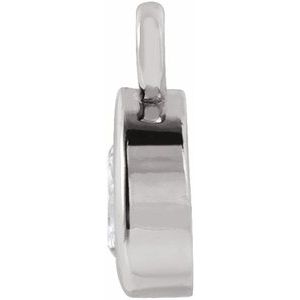 14K White .05 CT Natural Diamond Bezel-Set Dangle