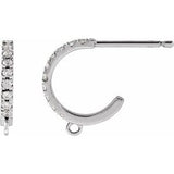 14K White .04 CTW Natural Diamond French-Set Hoop Earring Top