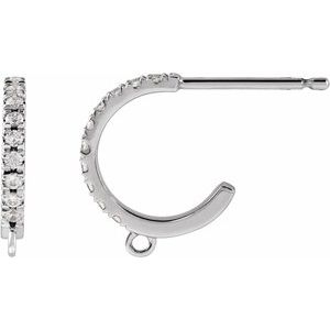 Platinum .04 CTW Natural Diamond French-Set Hoop Earring Top