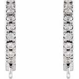 14K White .04 CTW Natural Diamond French-Set Hoop Earring Top