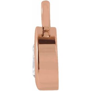 14K Rose .05 CT Natural Diamond Bezel-Set Dangle