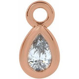 14K Rose .05 CT Natural Diamond Bezel-Set Dangle