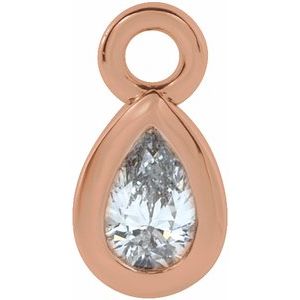 14K Rose .05 CT Natural Diamond Bezel-Set Dangle