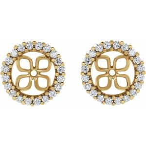 14K Yellow 8.5 mm ID 1/2 CTW Natural Diamond Earring Jackets