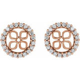 14K Rose 8.5 mm ID 1/2 CTW Natural Diamond Earring Jackets