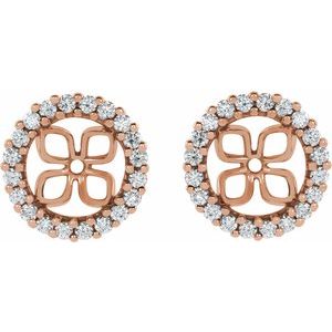 14K Rose 8.5 mm ID 1/2 CTW Natural Diamond Earring Jackets
