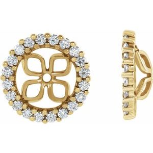 14K Yellow 8.5 mm ID 1/2 CTW Natural Diamond Earring Jackets