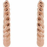 14K Rose Rope 11 mm Hoop Earrings