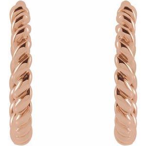 14K Rose Rope 11 mm Hoop Earrings