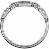 14K White 1/6 CTW Natural Diamond Chain Link Ring