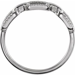 Sterling Silver 1/6 CTW Natural Diamond Chain Link Ring