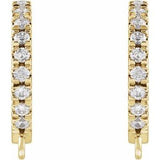 14K Yellow .04 CTW Natural Diamond French-Set Hoop Earring Top
