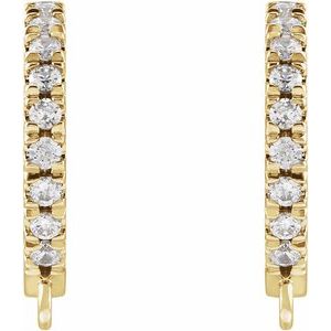 14K Yellow .04 CTW Natural Diamond French-Set Hoop Earring Top