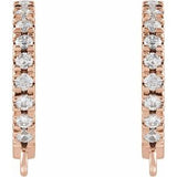 14K Rose .04 CTW Natural Diamond French-Set Hoop Earring Top