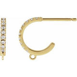 14K Yellow .04 CTW Natural Diamond French-Set Hoop Earring Top