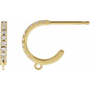 14K Yellow .04 CTW Natural Diamond French-Set Hoop Earring Top