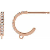 14K Rose .04 CTW Natural Diamond French-Set Hoop Earring Top
