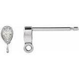 Platinum 1/10 CT Natural Diamond Bezel-Set Earring Top