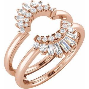 14K Rose 1/2 CTW Natural Diamond Ring Guard