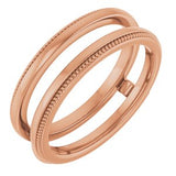 14K Rose Milgrain Ring Guard