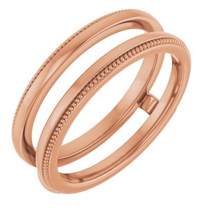 14K Rose Milgrain Ring Guard