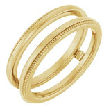 14K Yellow Milgrain Ring Guard