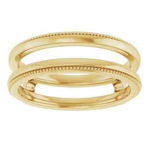14K Yellow Milgrain Ring Guard