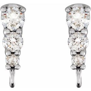 Platinum .07 CTW Natural Diamond Graduated Earring Top
