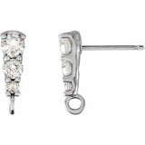 14K White .07 CTW Natural Diamond Graduated Earring Top