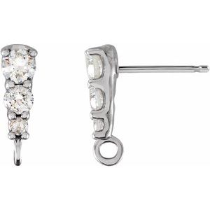 Platinum .07 CTW Natural Diamond Graduated Earring Top
