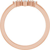 14K Rose 1/10 CTW Natural Diamond Contour Band