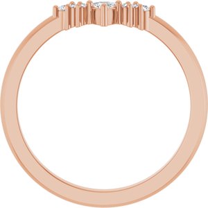 14K Rose 1/10 CTW Natural Diamond Contour Band